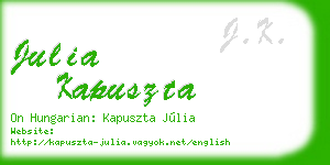 julia kapuszta business card